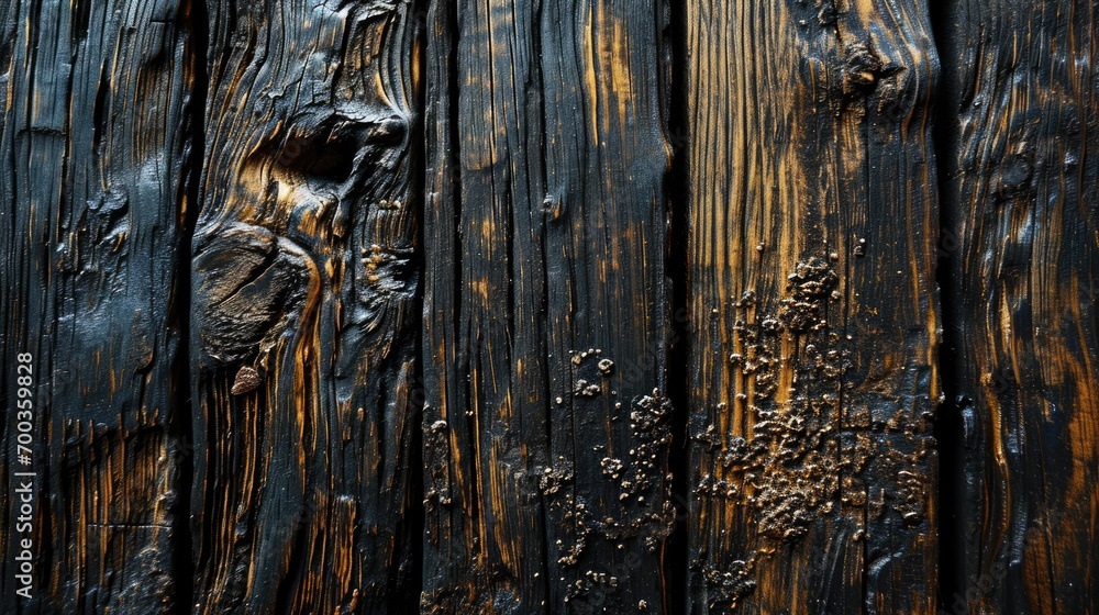Fototapeta premium Texture of dark burnt wood