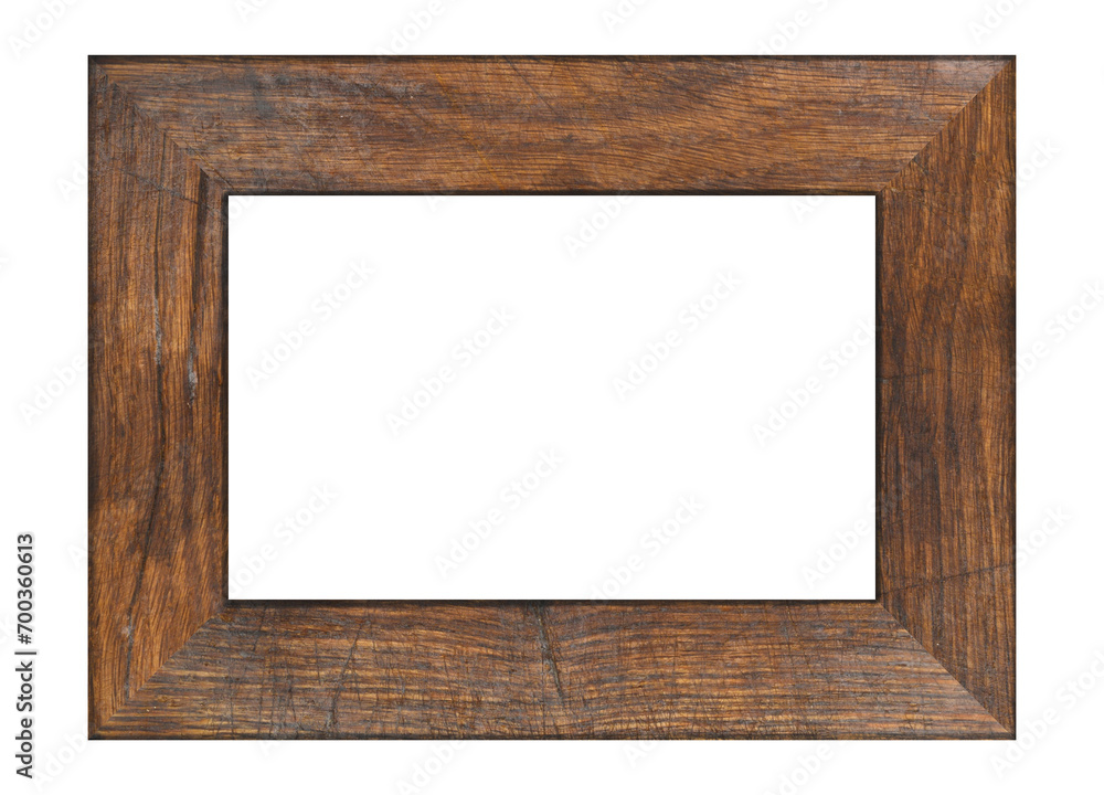 Old brown wooden frame for paintings and photos Old brown wooden frame for paintings and photos