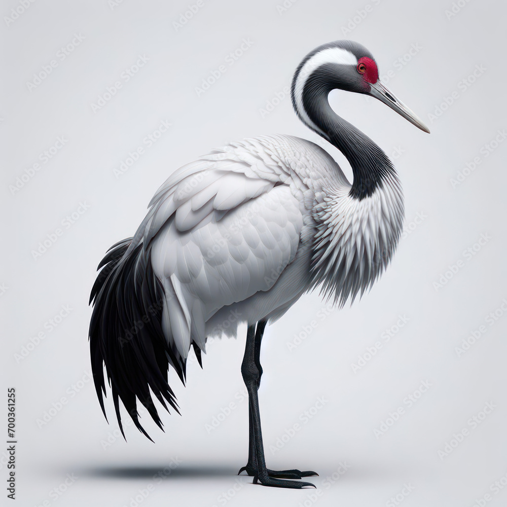 red-crowned crane, Grulla de Manchuria, Grus japonensis, grulla de corona roja, gracefully, elegance, журавль с красной короной, isolated White background red-crowned crane, Grulla de Manchuria, Grus japonensis, grulla de corona roja, gracefully, elegance, журавль с красной короной, isolated White background