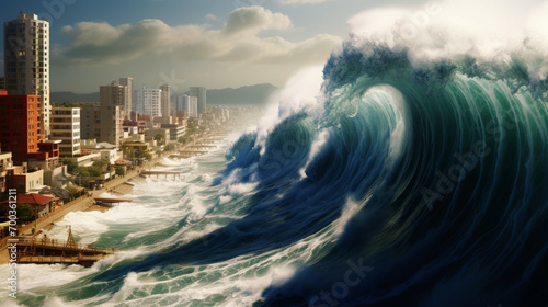 Giant tsunami wave, natural disaster