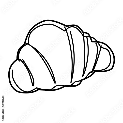 croissant doodle line drawing