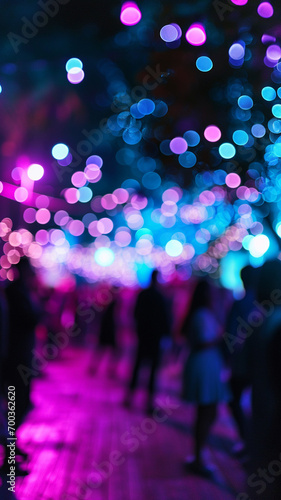 blurred lights and people at an event