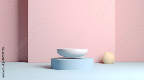 3D rendering minimalist background product booth, podium, stage, product commercial photography background, product cosmetics booth