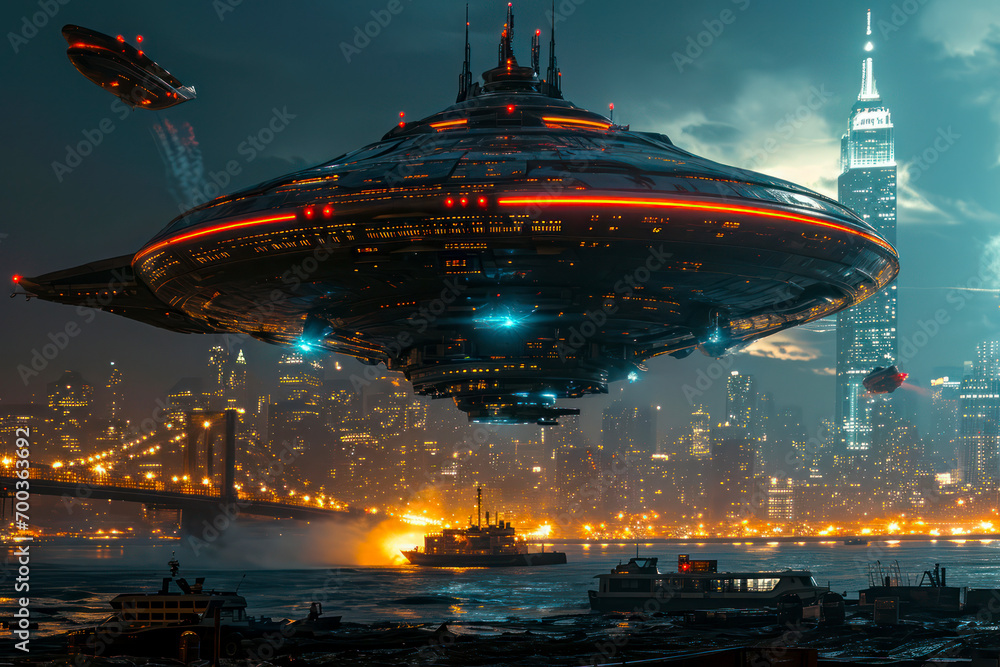 Fototapeta premium aliens, science-fiction, book cover