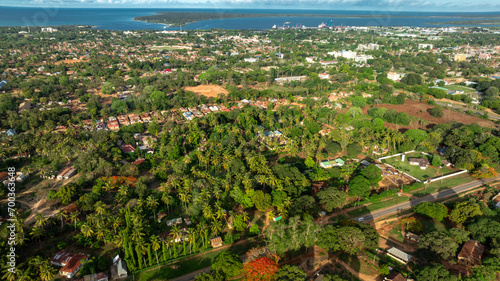 Aerial view of Mtwara historical town in south of Tanzania photo