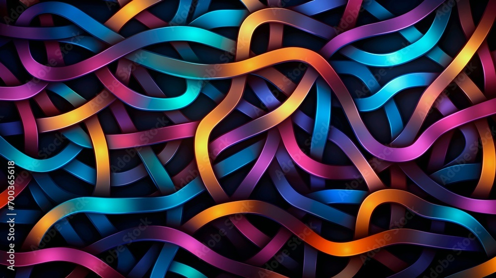 Colorful Interwoven Ribbons Background