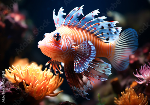 Colorful fish in the ocean. Underwater life. AI generated