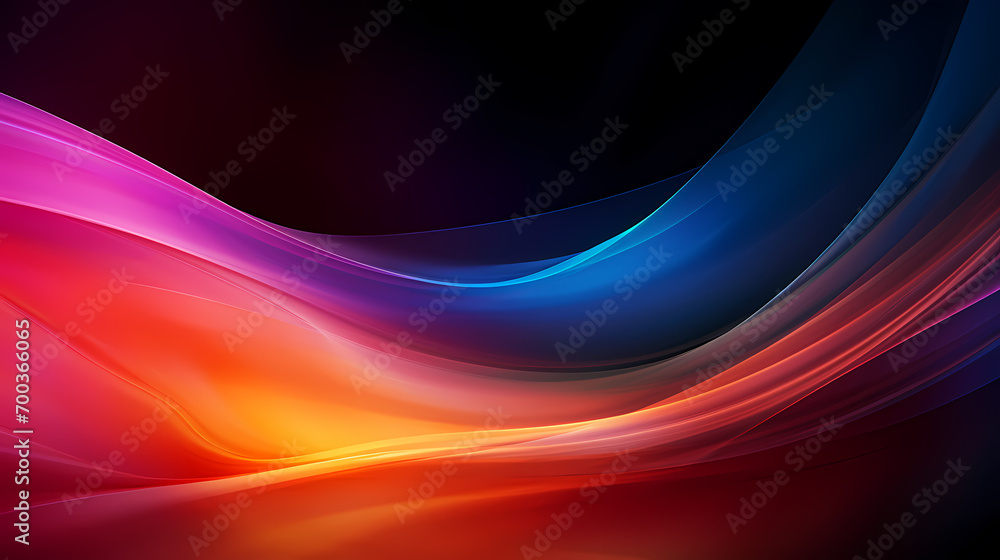 Naklejka premium Digital technology blue rhythm wavy line abstract graphic poster web page PPT background with generative