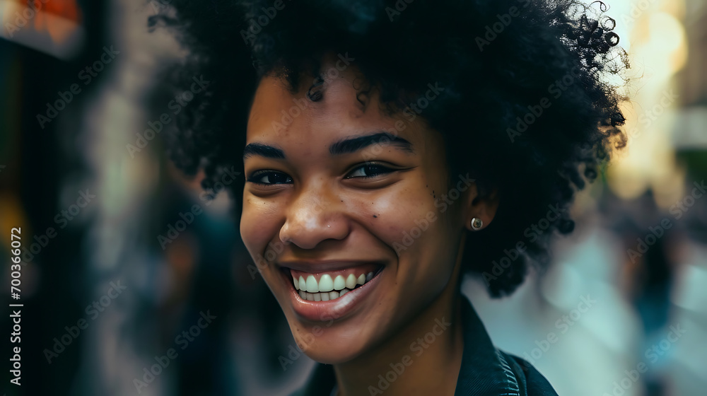 A happy young person smiling A happy young person smiling