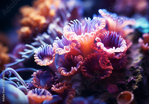 Colorful corals in the ocean. Underwater life. AI generated