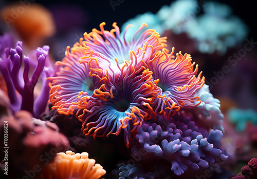 Colorful corals in the ocean. Underwater life. AI generated © Alicina