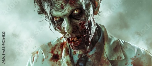 Frightening undead medical professional on book cover. © TheWaterMeloonProjec