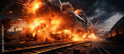 Prevent explosive on train tracks. photo