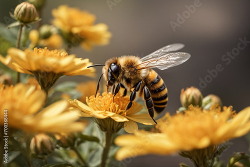 bee on a yellow flower © IconicWave