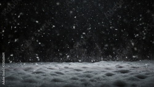 Real Time Snowfall on Black Background © varol