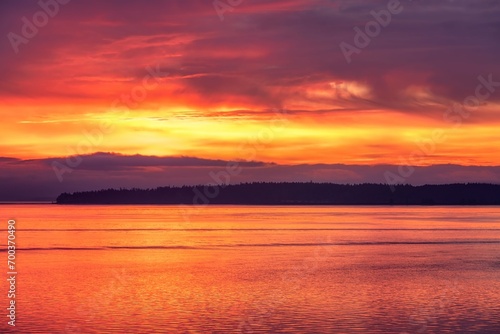 Panoramic Sunrise Glowing Over The Ocean © Lisa