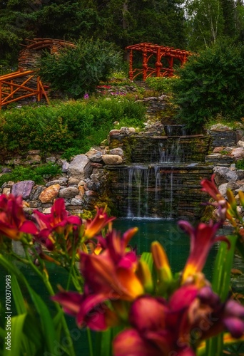 Fototapeta Naklejka Na Ścianę i Meble -  Flowers In A Banff Garden