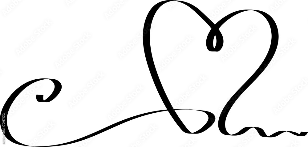 Set of heart ribbons. Element for design Set of heart ribbons. Element for design