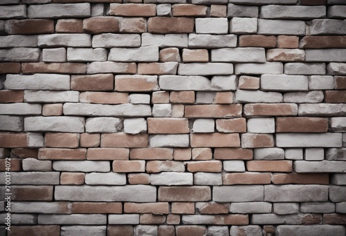 White gray light damaged rustic brick wall brickwork stonework masonry texture background banner Old house wall