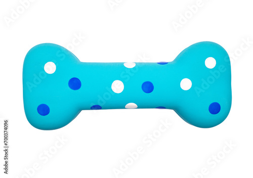 Blue Dog Toy with polka dots on a transparent background 