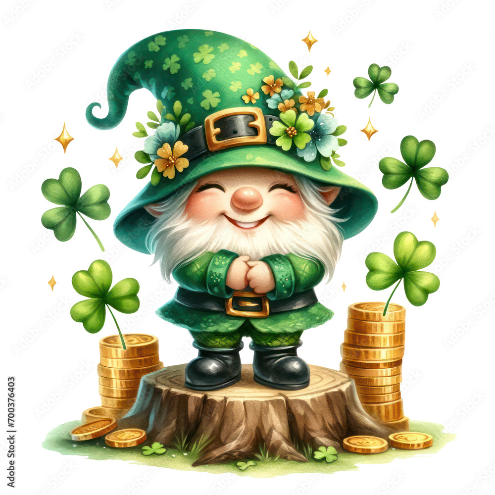 Cute Gnome St Patrick's Day Clipart Illustration Cute Gnome St Patrick's Day Clipart Illustration
