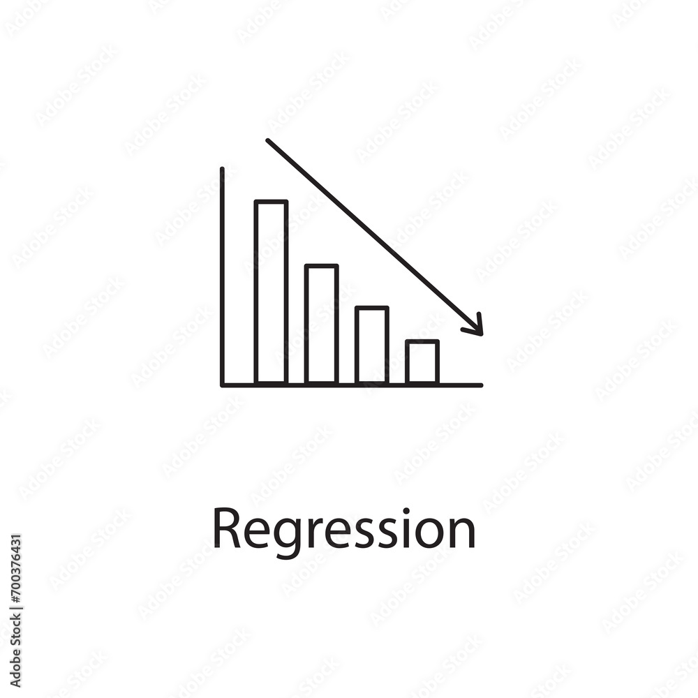 Regression vector icon, Regression icon for computer and mobile. Symbol, flat illustration on white background..eps Regression vector icon, Regression icon for computer and mobile. Symbol, flat illustration on white background..eps