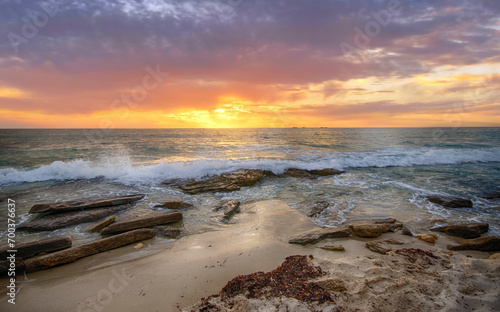Obraz na płótnie Sunset beach in Perth Western Australia w salonie