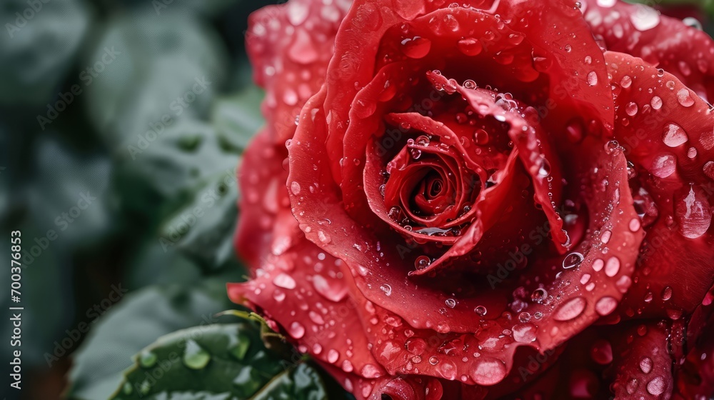 Close-up of a rose bush. Rose petals with water drops Close-up of a rose bush. Rose petals with water drops