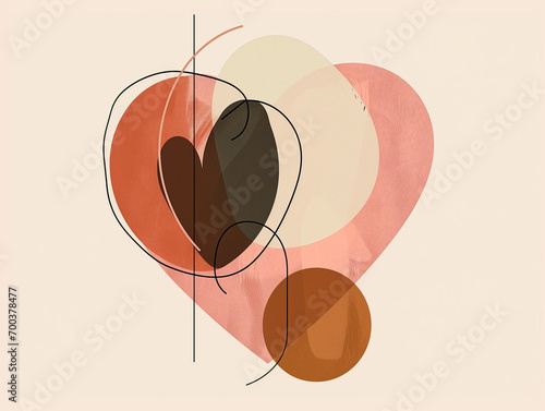 A Minimal Illustration Of A Simple Abstract Heart Design In Neutral Tones