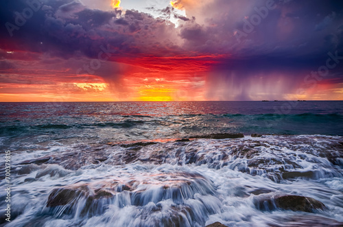 Spectacular sunset beach Perth Western Australia 