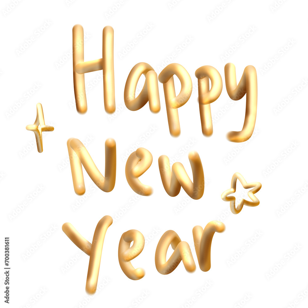 Happy New Year 3D Text Happy New Year 3D Text