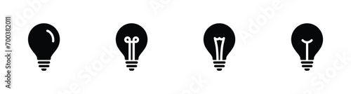 Lightbulb Icon Set. Bulb lamp icon, Lamp icons, Idea light bulb icon vector illustration.
