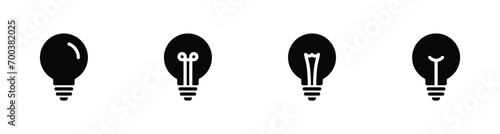 Lightbulb Icon Set. Bulb lamp icon, Lamp icons, Idea light bulb icon vector illustration.