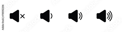 Speaker Set Icon. Sound Icon. volume icon vector illustration photo
