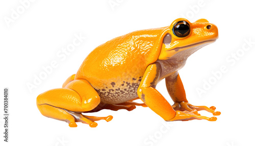 Amazon yellow frog isolated on white, transparent background