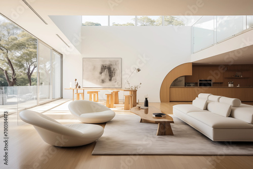 Modern Minimalist Interior Living Room and Lounge