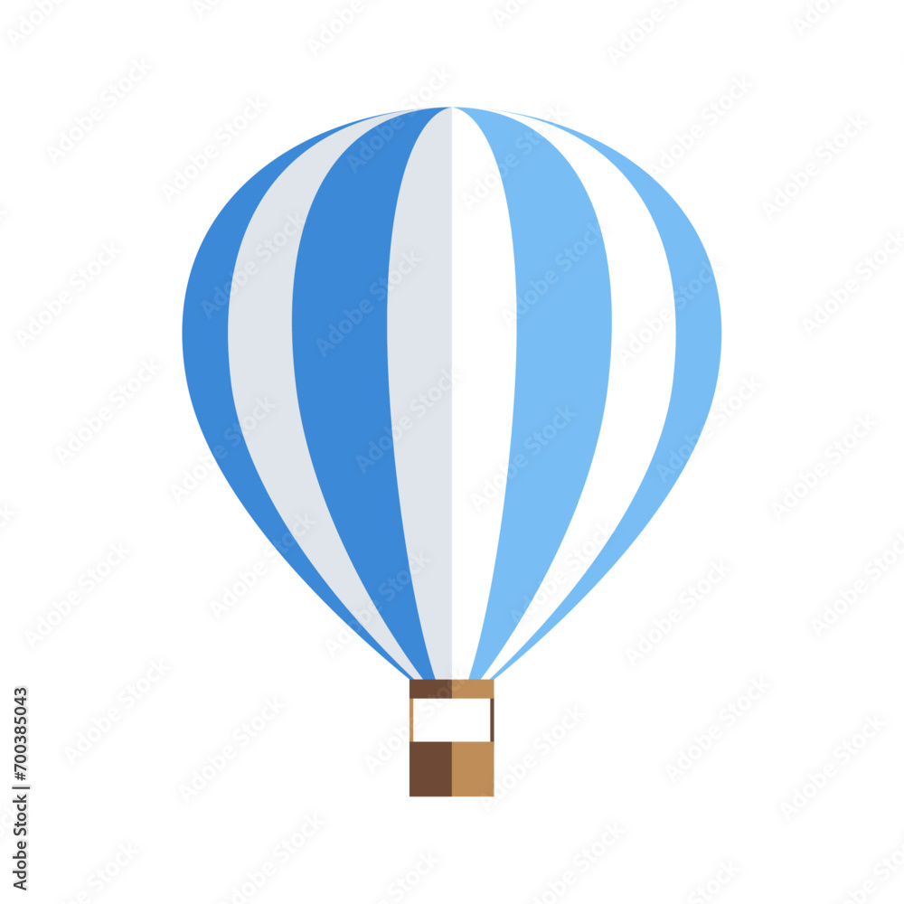 Fototapeta premium Vector flat hot air balloon, isolated on white
