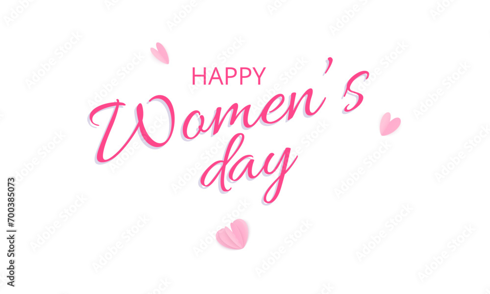 Vector lettering women's day with hearts