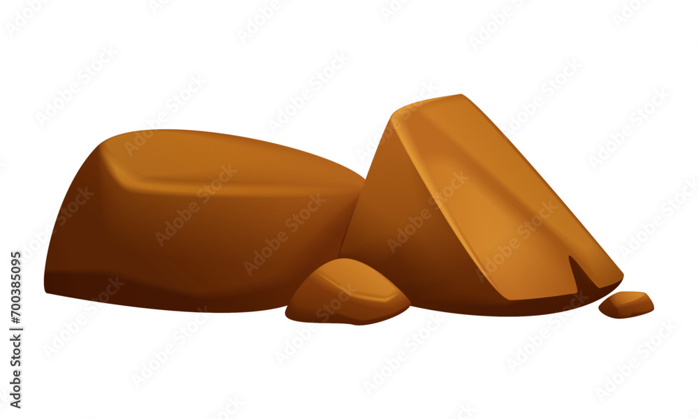 Obraz premium Vector heaps of rock stones set on white background