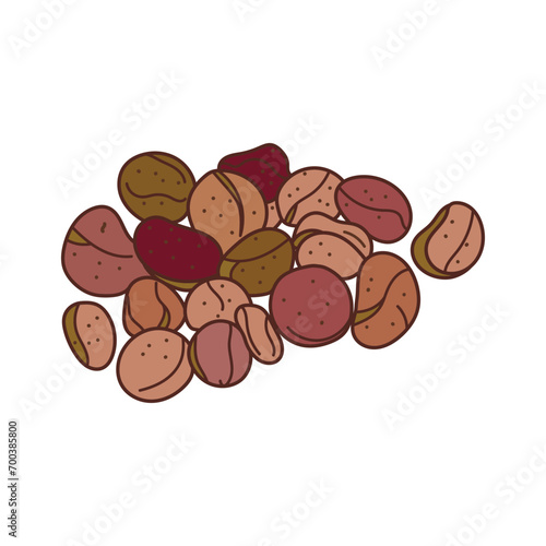 Kids drawing vector Illustration kola nuts in a cartoon style Isolated on White Background
