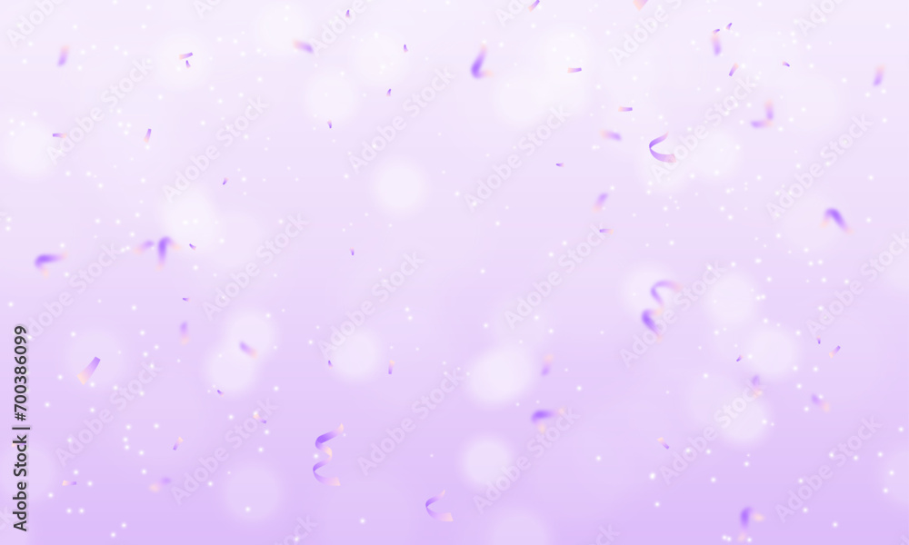 Vector soft purple glitter confetti bokeh background