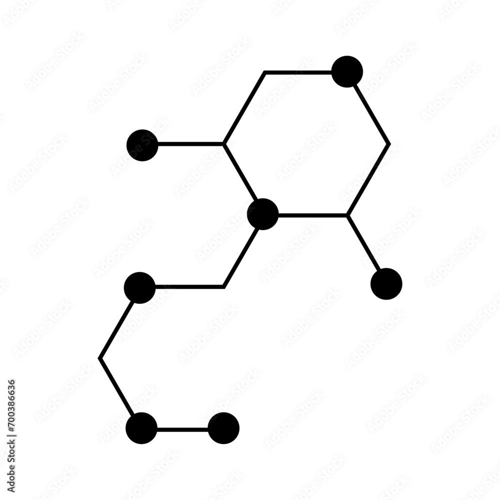 Vector hand drawn set of molecules on white Vector hand drawn set of molecules on white