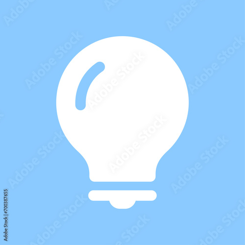 Vector light bulb icon on blue background