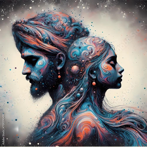 colorful couple