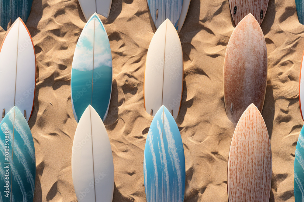 surfboards on beach background wall texture pattern seamless