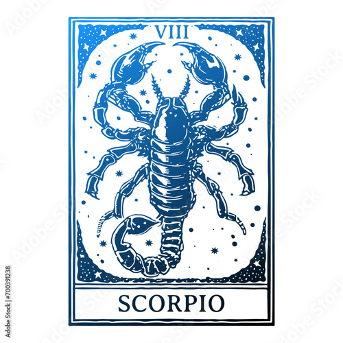 Scorpio Illustration Clip Art Design Shape. Tarot Card Silhouette Icon Vector.