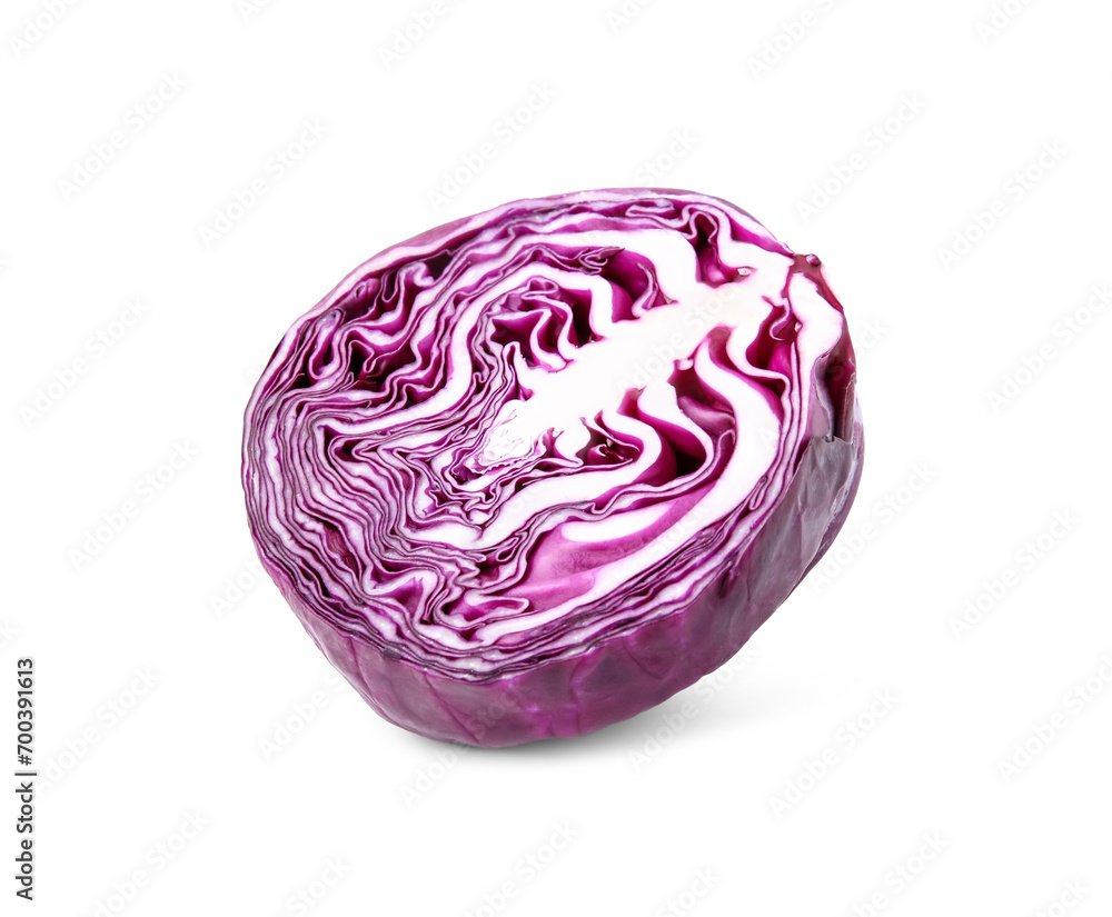 Half of fresh red cabbage isolated on white Half of fresh red cabbage isolated on white