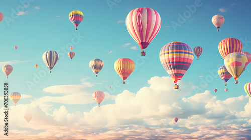 Vintage Balloon Festival in a Sky of Pastel Colors