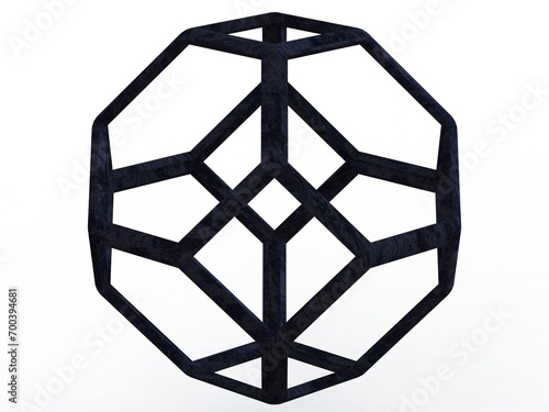 Wireframe Shape Tetradecahedron 3D print model