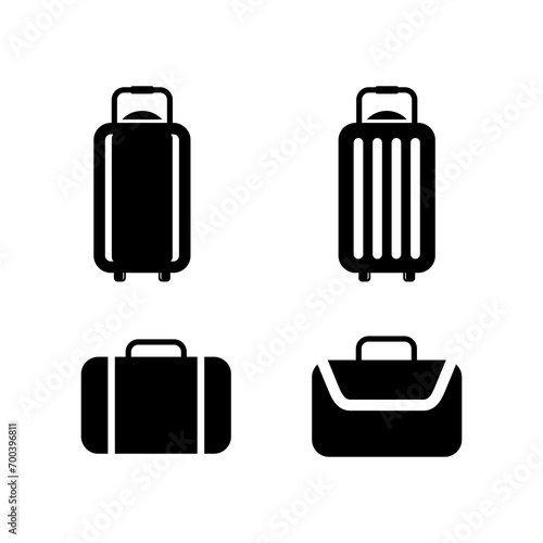 set of suitcase icon, travel suitcase.